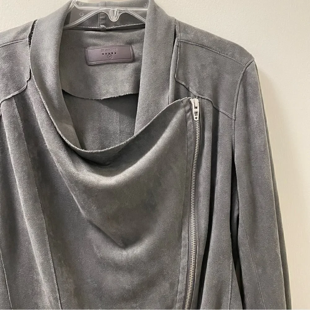 BLANKNYC Faux Suede Drape Front Jacket - Size Medium - Picture 2 of 7